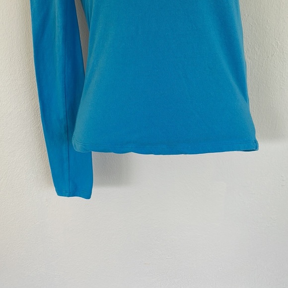 ZARA blue asymmetrical one shoulder long sleeve cotton top size small - Picture 5 of 9